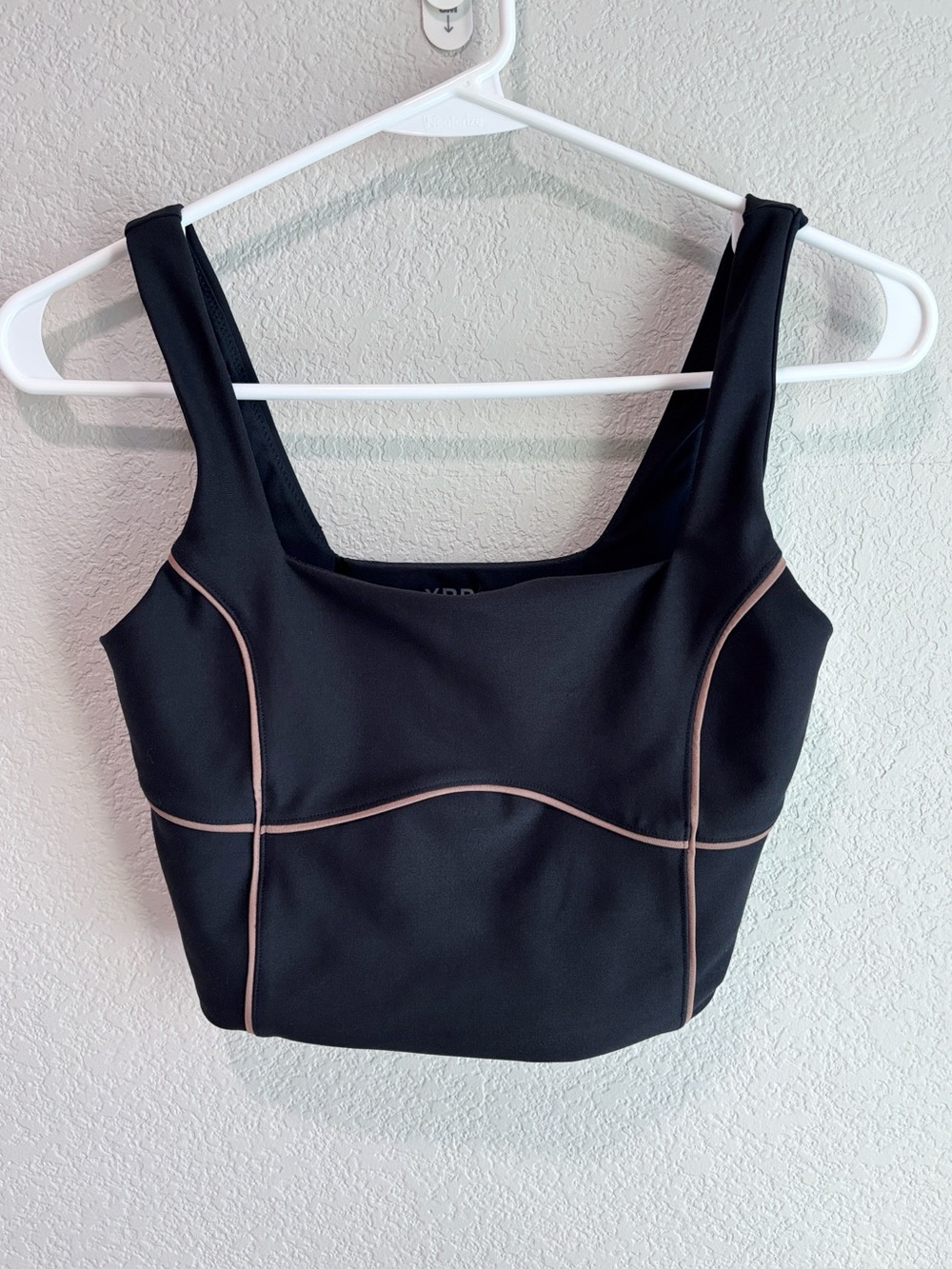 A&F YBP SculptLUX Square Neck Cropped Workout Tank Top Black Women’s Size Small
